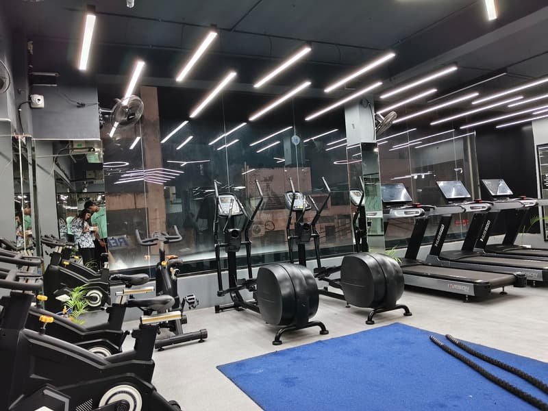 Harrison treadmills and cross trainers on the cardio floor